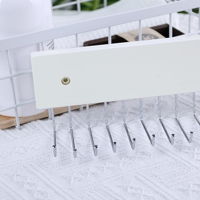 HAKDAY Tie Rack Wall Mounted, 180 Degree Rotating Tie Hanger Belt Holder Organizer Max 20 Storage for Purse, Scarves, Tank Top, Hats, Medals