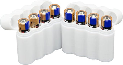 Slimline AAA Battery Case, Compact Durable TPU Organizer for Safe Storage & Home Organization – 2-Pack (Holds 4 Batteries)