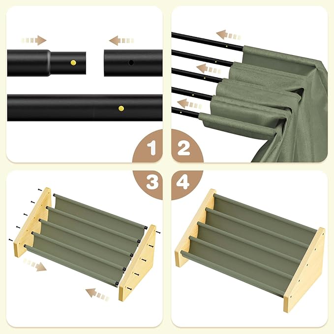 Dayacoco 4-Tier Kids Bookshelf,Montessori Style Book Shelf for Kids Rooms,Extra-Large Children's Bookshelf,Easy to Install Book Shelf for Children's Room or Playroom Storage,Green