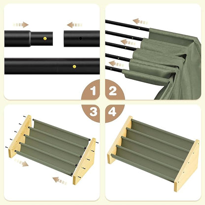 Dayacoco 4-Tier Kids Bookshelf,Montessori Style Book Shelf for Kids Rooms,Extra-Large Children's Bookshelf,Easy to Install Book Shelf for Children's Room or Playroom Storage,Green