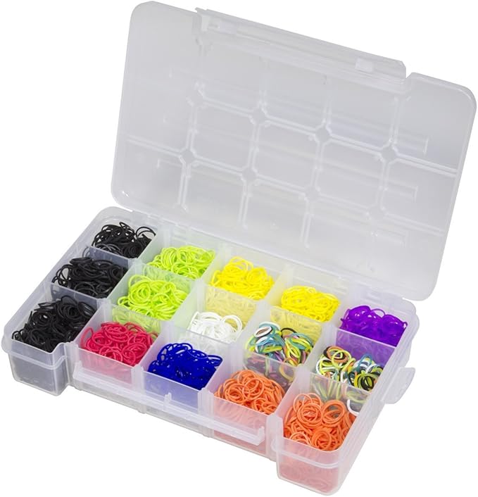 Akro-Mils 05805 Plastic Portable Parts Storage Case for Hardware and Crafts with Hinged Lid and 4 Adjustable Dividers, (11-Inch x 7-Inch x 2-3/8-Inch), Medium, Clear