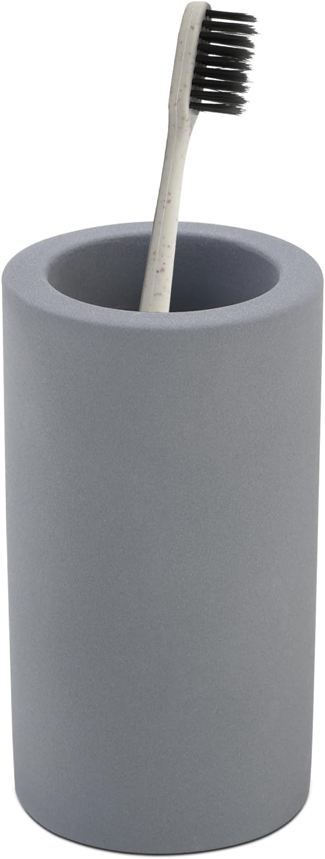Coengwui Diatomite Toothbrush Holder for Bathroom Sink, Countertop Organizer, Quick Dry Stand Cup for Toothpaste, Razors, Makeup Brushes - Water-Absorbent & Quick-Drying (Dark Grey, Height 4.3")