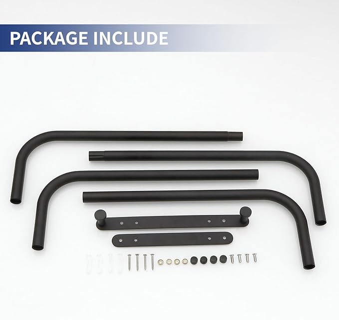 BWE Black Towel Racks for Bathroom, Stainless Steel Towel Holder for Rolled Towels, Wall Mounted Bathroom Towel Storage Holds Up 6 Large Bath Sheets, with 2 Hooks