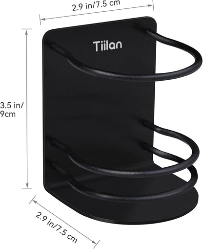 Tiilan Toothbrush Holder Wall Mounted, Bathroom Storage Stand for Razor, Toothpaste - Self Adhesive, Stainless Steel, Black
