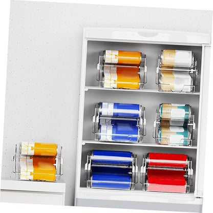 Mobestech Beverage Can Dispenser Clear Soda Storage Rack Double Organizer for Refrigerator Efficient Drink Holder for Pantry Space Saving Canned Drinks Storage