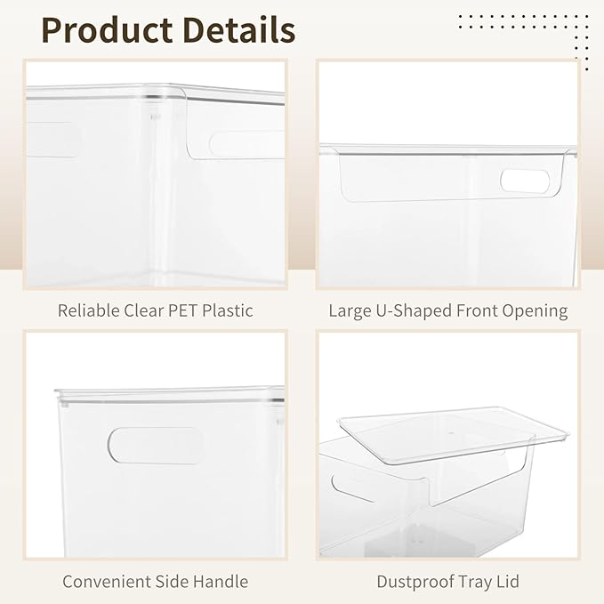 2pcs Trash Bag Holder Dispenser - Acrylic Trash Bag Dispenser Roll Holder, Garbage Bag Dispenser Under Sink with Lid for Kitchen Sinks, Cabinets