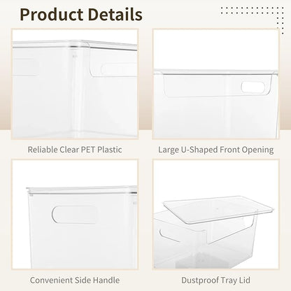 2pcs Trash Bag Holder Dispenser - Acrylic Trash Bag Dispenser Roll Holder, Garbage Bag Dispenser Under Sink with Lid for Kitchen Sinks, Cabinets