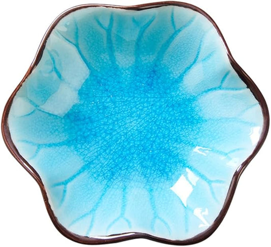 JAMEND CLXP Ice Cracking Leaf Jewelry Dish, Decorative Ring Holder Small Trinket Tray Bowl, Gifts for Daughter Mom Friends, Lake Blue.