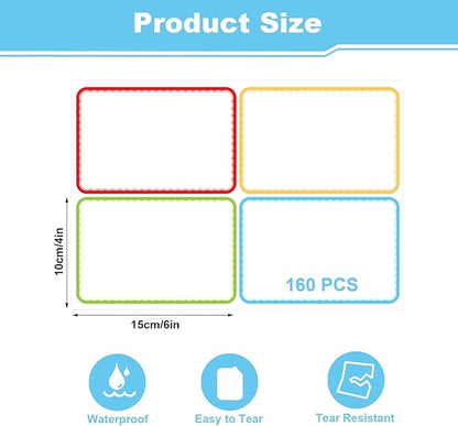 WSICSE 160 Pcs Labels for Storage Bins,6 X 4 Inch Storage Bin Labels Large Removable Labels Easy Peel Off for School Business Home