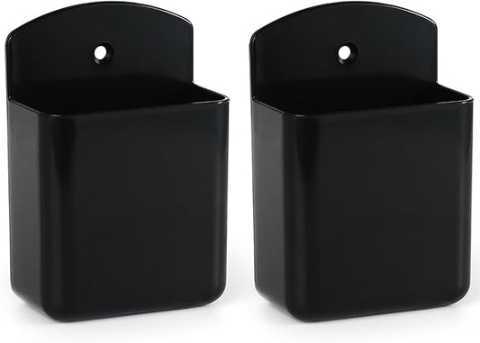 2 Pcs Remote Control Holder Wall Mount, TV Controller Holder, Self Adhesive Remote Holder, Wall Pen Holder Storage Accessories for Home Office School(Black)