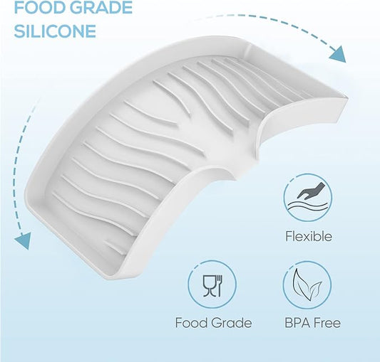 Kitchen Sink Tray,Self Draining Kitchen Soap Tray Soap Holder Silicone Sponge Holder for Kitchen Sink,Kitchen Bathroom Sink Caddy Sink Organizer for Sponge,Soap Dispenser,Dish Scrubber,Palm Brush