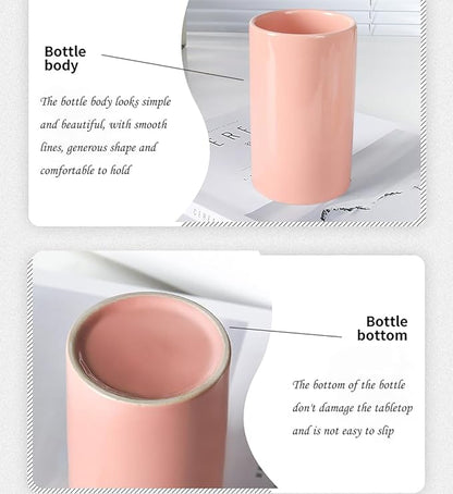 AHCDKKY Ceramic Electric Toothbrush Holder,Bathroom Cup for Toothbrush and Toothpaste Organizer,Bathroom Tooth Brush Holders(300ml,Pink)