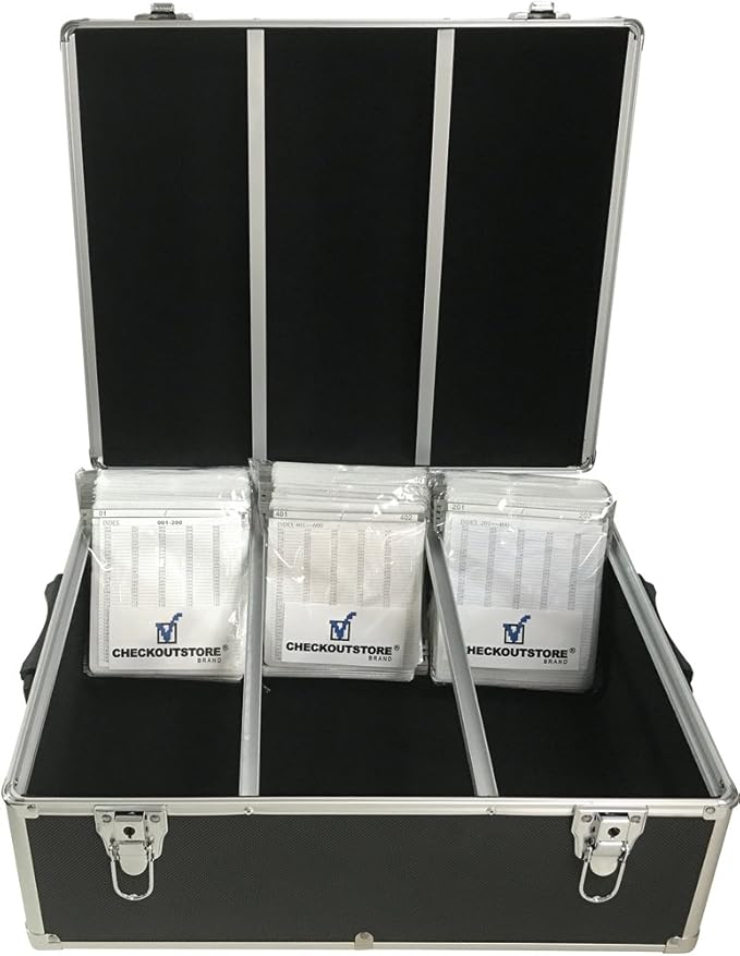 CheckOutStore (1) Aluminum CD/DVD Media Hanging Sleeves Storage Box (Black/Holds 600 Discs)