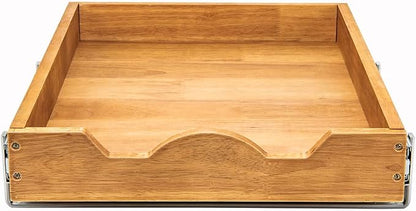 DINDON 1 Tier Pull Out Cabinet Organizer (17"W x 21"D) Single Tier Heavy Duty Slide Out Wood Drawer Under Cabinet Shelf Organization Storage