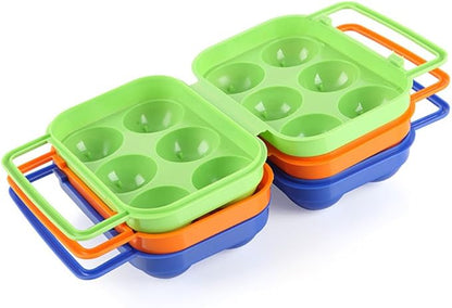 FantasyDay 6 Grids Egg Holders, Sturdy Shockproof Durable Egg Cartons Egg Containers With Lid for Refrigerator - Large Capacity Egg Organizer Box for Home Kitchen Outdoor Picnic Hiking Storage