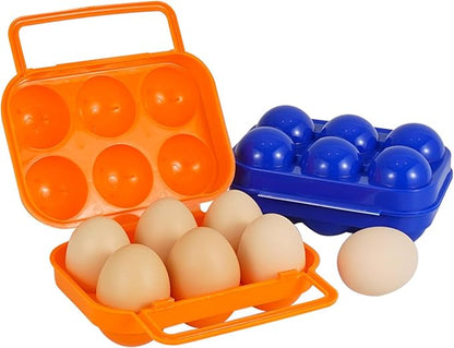 FantasyDay 6 Grids Egg Holders, Sturdy Shockproof Durable Egg Cartons Egg Containers With Lid for Refrigerator - Large Capacity Egg Organizer Box for Home Kitchen Outdoor Picnic Hiking Storage