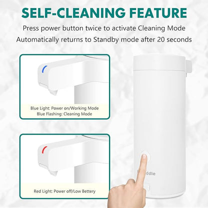 Mamiddle Automatic Soap Dispenser Stainless Steel with Sensor Infrared Soap Dispenser Electric IPX5 Waterproof USB-C Charging Motion Sensor for Kitchen & Bathroom (White)