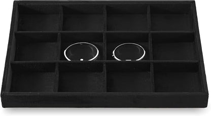Jewelry Organizer For Drawer, Velvet Jewelry Trays,Premium Watch Tray,Luxury Bracelet Storage,Black Stackers Jewelry Organizer