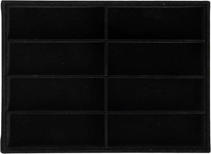 Frebeauty Sunglass Organizer,Velvet Glasses Organizer,8-Slot Sunglasses Tray for Drawer, Men's/Women's Sunglasses Box, Glasses Holder for Watch Stackable Eyeglass/Eyewear Display Tray(Black)