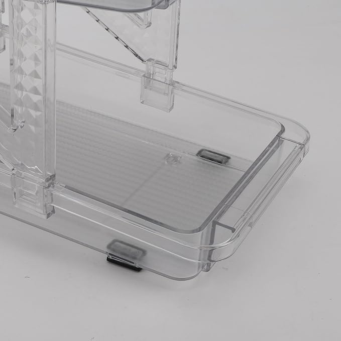 2 Tier Clear Retractable Beverage Dispenser Rolling Soda Can Organiser Adjustable Width Soda Can Organizers for Fridge Pantry Cabinet Countertop