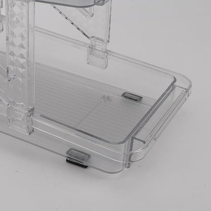 2 Tier Clear Retractable Beverage Dispenser Rolling Soda Can Organiser Adjustable Width Soda Can Organizers for Fridge Pantry Cabinet Countertop