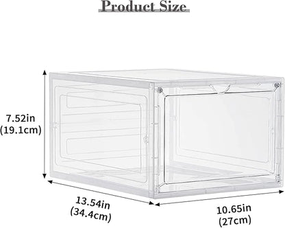 18 Pack Storage Bins with Lids, Plastic Storage Containers with Magnetic Door, 19 Qt Stackable Clear Storage Box for Home, Office Organizing