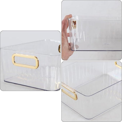 Ziglous Clear Plastic Organizing Bins, Plastic Pantry Storage Baskets for Fridge, 6-Packs