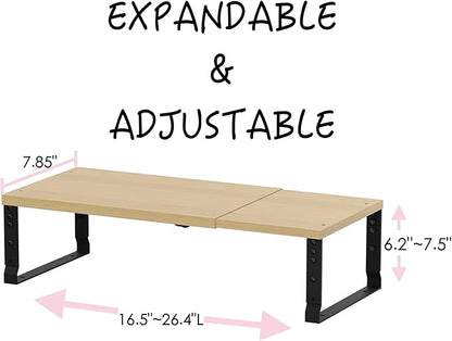 Adjustable Metal Shelving Unit, Stackable & Expendable Storage Rack for Home/Office/Kitchen, Space-Saving，Sturdy&Durable，Easy Assembly（1PACK/Medium/Black/BURLIWOOD