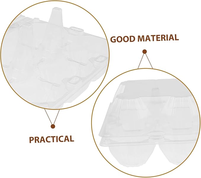 6pcs Goose Egg Packaging Box Egg Storage Bin Half Dozen Cartons Easter Cartons Fresh s Pulp Container Pulp Flat Refrigerator Organizer Pvc Transparent