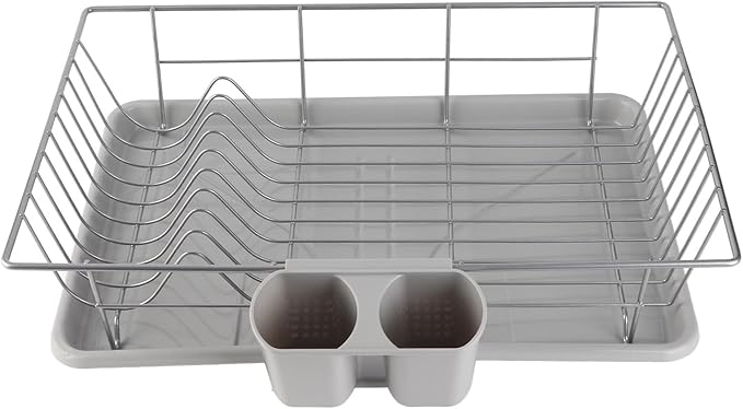 JTLB Metal Dish Storage Rack Drainer Kitchen Utensils Tableware Holder Drying Tray