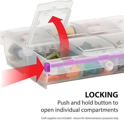 Craft Mates Bead Organizer and Plastic Storage Containers for Crafts, Buttons, Pins and More, 14 Locking Compartments (Display)