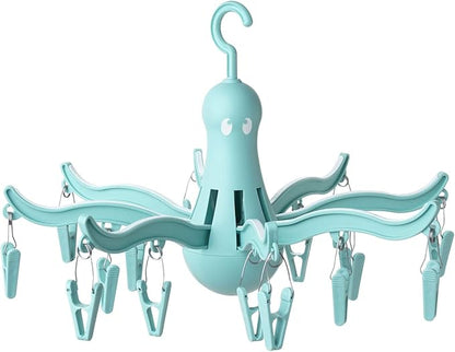 IKEA PRESSA Foldable Hanging Clothes Drying Rack 16 Clothes Pegs,Turquoise