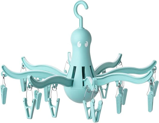 IKEA PRESSA Foldable Hanging Clothes Drying Rack 16 Clothes Pegs,Turquoise