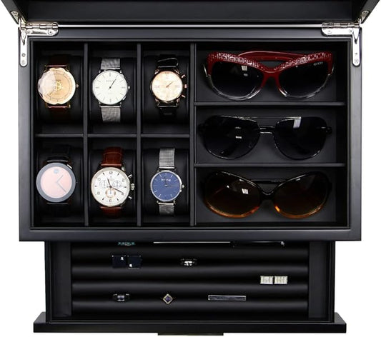 Decorebay Luxury Watch, Sunglasses and Jeweler Display Case and Organizer (Emerald Love)