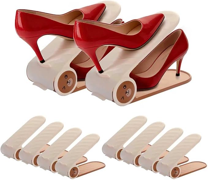 Shoe Organizer 10 Pack,Shoes Organizer for Closet Over Door Storage,Space Savers 50%, 4 Levels Adjustable Thickening Double Layer Shoe Holders