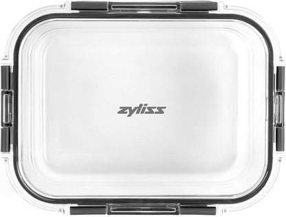 Zyliss E981066 1.5L Glass Container, Shatter Resistant Glass, Airtight Food Storage Box with Sealable Lid, Microwave Safe, BPA Free, Freezer Safe, Fridge Storage, Food Container, 23cm x 18cm x 7.5cm