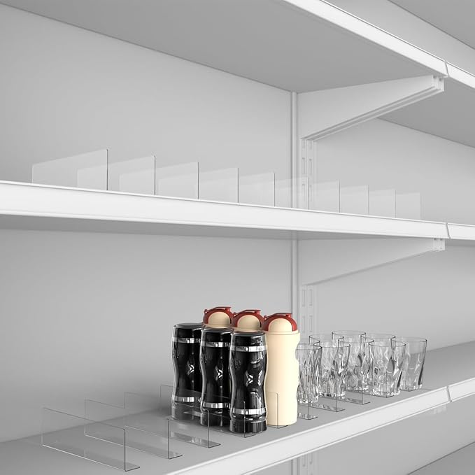 Magnetic Shelf Dividers 10 Pack L Shape PVC Commodity Baffle for Supermarket and Retail Store Organization Plastic Side Panels 7.87X2.36X1.18 Inches