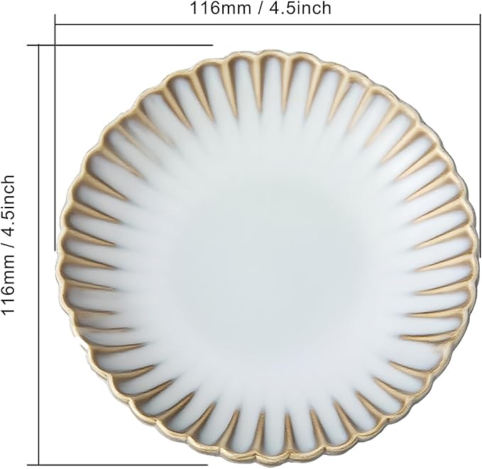 Ceramic Jewelry Dish, Decorative Tray for Rings Earrings Necklaces Bracelet Watch Keys, 4.50" Trinket Tray as Gifts for Women (Reactive Wave)