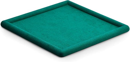 Oirlv Top Microfiber Jewelry Tray Square Nightstand Organizer Rings Earrings Necklace Trinket Storage Tray Showcase Jewelry Display (Green)