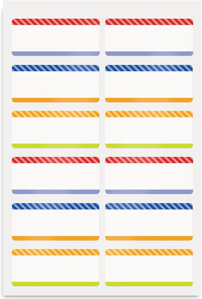 Avery No-Iron Fabric Name Labels, Playful Stripes Preprinted Designs, Handwrite-Only, 2-Pack, 48 Preprinted Labels (21959)