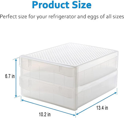 Egg Holder for Refrigerator, THIPOTEN 60 Grid Eggs Storage Container for Refrigerator, Perfect Household Egg Organizer for a Hobby Farm