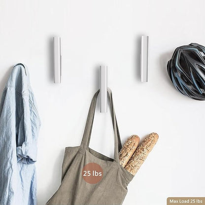 Wood Wall Hooks 4 Pack Coat Hooks Wall Mount White Wooden Hooks for Hanging Hat, Bag, Backpack, Rustic Coat Hooks for Wall, Wood Towel Hooks for Bathrooms and Entryway Hooks (White)