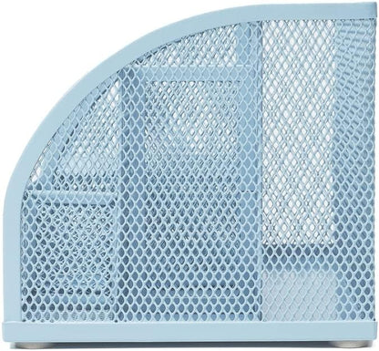 Annova Mesh Desk Organizer Office with 7 Compartments + Drawer/Desk Tidy Candy/Pen Holder/Multifunctional Organizer (New Blue23)