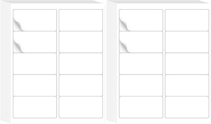L LIKED 2" x 4" Label Stickers, Printable White 10 per Sheets Total 300 Labels, for Laser/Inkjet Printing - Matte (300 Labels) (Pack of 2)