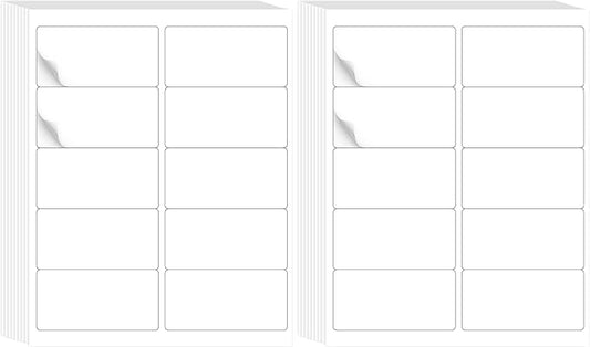 L LIKED 2" x 4" Label Stickers, Printable White 10 per Sheets Total 300 Labels, for Laser/Inkjet Printing - Matte (300 Labels) (Pack of 2)