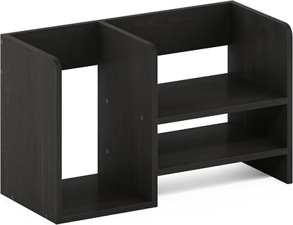 Furinno Hermite Wood Desktop Book and Home Office Supplies Storage Organizer, Espresso