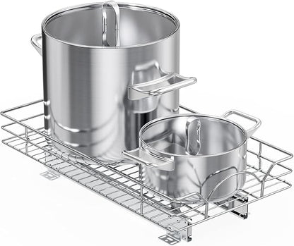 LOVMOR Pull Out Cabinet Organizer and Storage 11" W x 18" D, Slide Out Shelves for Kitchen Cabinets