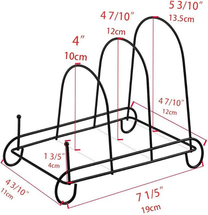 Artliving 3-Tier Plate Holder Display Stands - Metal Scrollwork Dish Rack - Cabinet Organizer - Set of 2