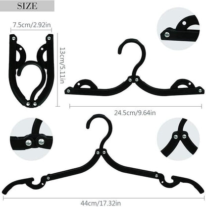 12 PCS Travel Hangers - Cruise Ship Essentials Portable Folding Clothes Hangers Travel Essentials Foldable Clothes Drying Rack for Travel (Black)
