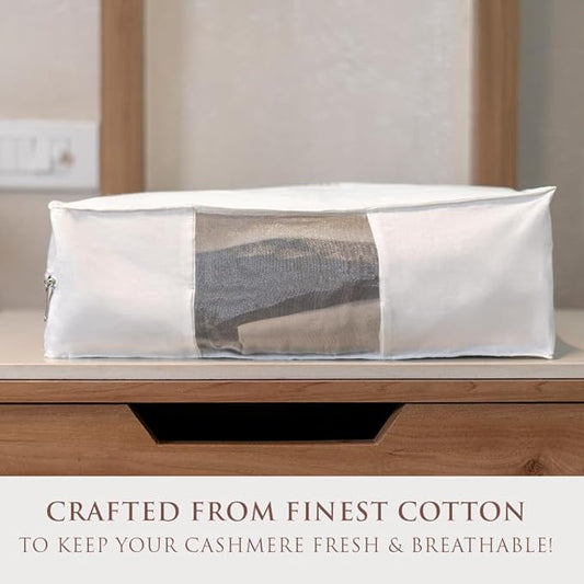 Velvessa Cashmere Sweater Storage Bags | PACK OF 2 |Breathable & Washable Sweater Storage Bags | Suitable Clothes Organizer For Sweaters, Merino Wool, Scarves and more